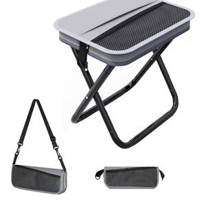 Foldable Gray and Black stool chair with Carrying Bag